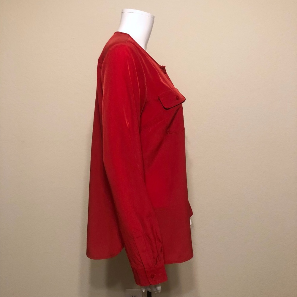 LOFT M coral red popover blouse - Picture 5 of 7